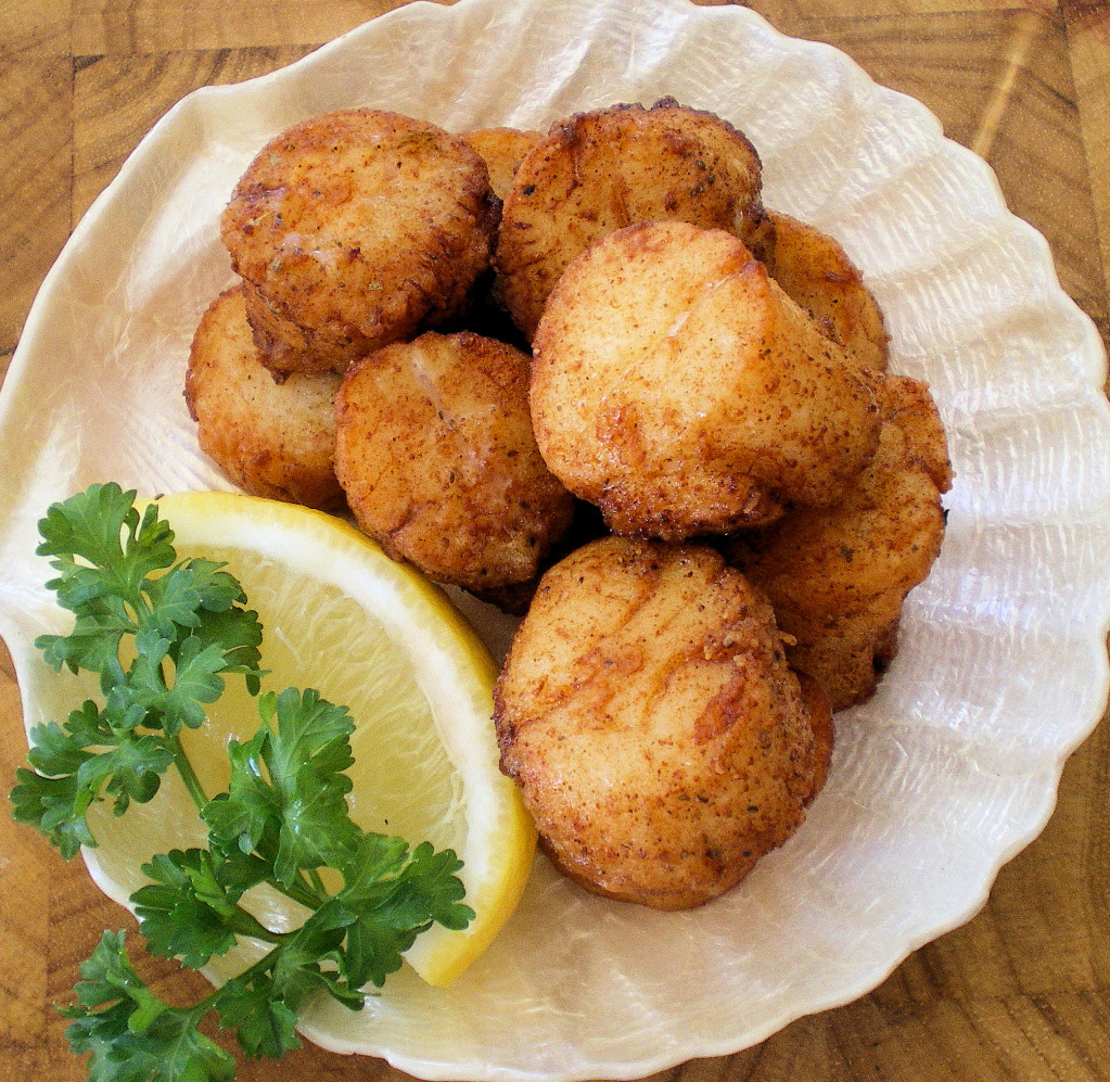 Fried scallops